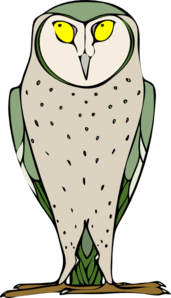 Green And Gray Owl Clip Art
